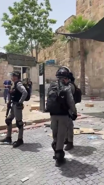 Watch an Israeli Police Officer Get Caught Preparing to Throw a Stun Grenade #shorts