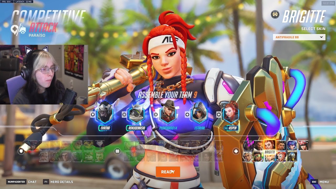 BRIGITTE PERKS! ASPEN PRO BRIGITTE OVERWATCH 2 GAMEPLAY SEASON 15 TOP 500