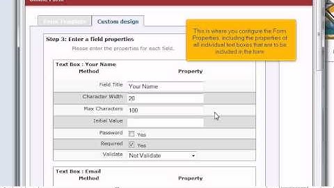 Creating Form pages in RVSiteBuilder
