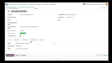 Odoo Workshop Repair Management | Equipment Service & Repair Tracking