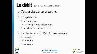 Capsule 6 - Rencontres oratoires : Définition du débit