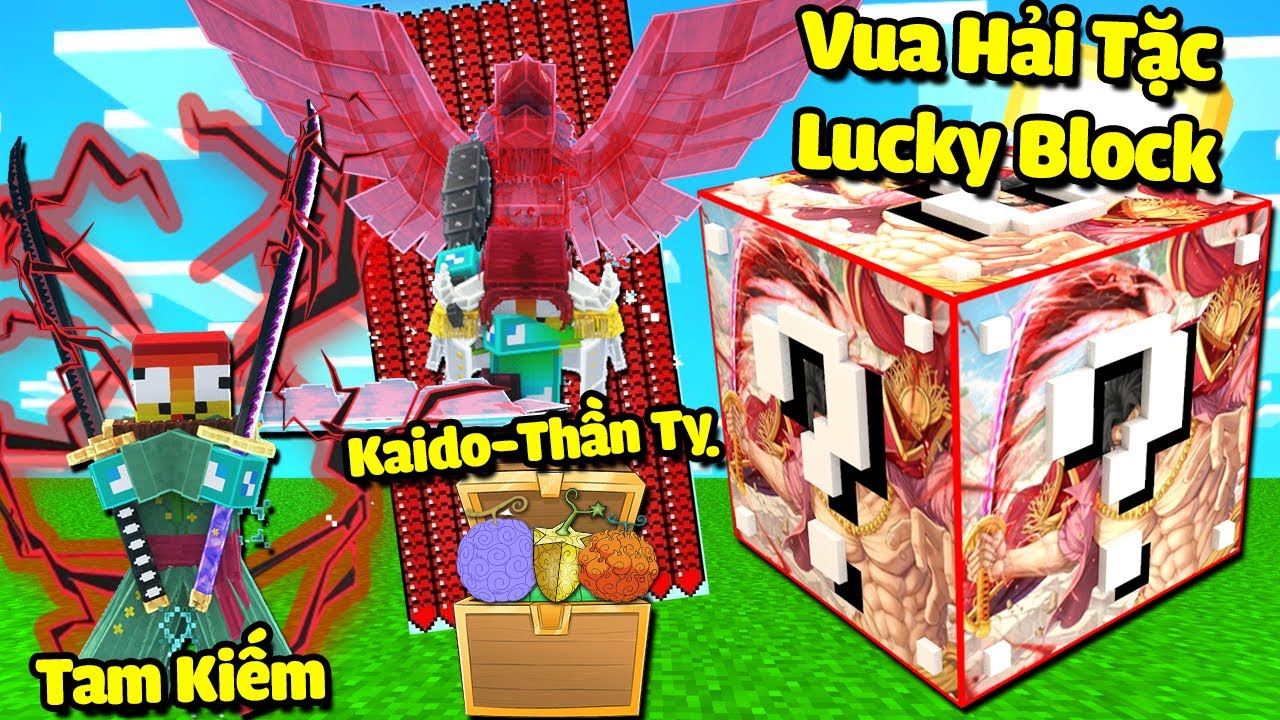 MINI GAME : VUA HẢI TẶC LUCKY BLOCK BEDWARS ** NOOB HÓA TỨ HOÀNG KAIDO VỚI CÚ ĐẤM PHÁ HỦY HÒN ĐẢO