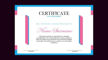 How to Make Simple Certificate in MS Word Part 20 #certificate #design #trending