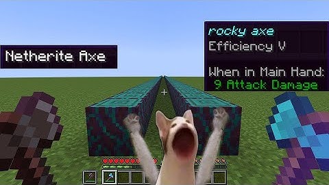 WHICH AXE  IS FASTER?!ROCKY AXE VS NETHERITE AXE VS DIAMOND AXE IN MINECRAFT!