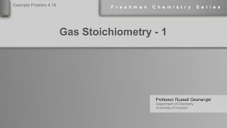Chemistry Help Workshop 4.16: Gas Stoichiometry - Example 1