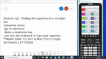 Calculator Skills: 1G ~ Finding the equation of a straight line