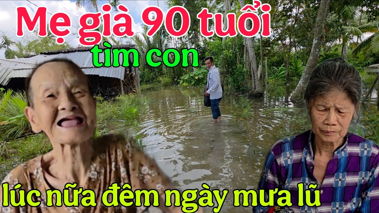 Mẹ già 90 tuổi tìm con trong đêm mùa nước lũ ngập nhà 