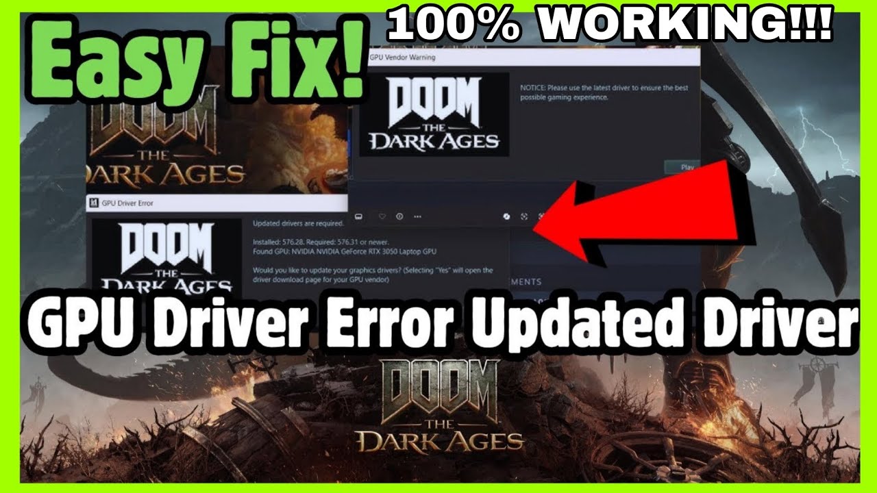 Fix DOOM The Dark Ages GPU Driver Error (2025) – Updated Driver