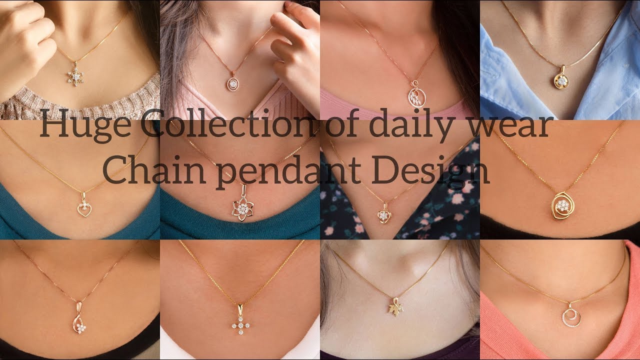 Latest light weight gold chain pendant design for daily wear