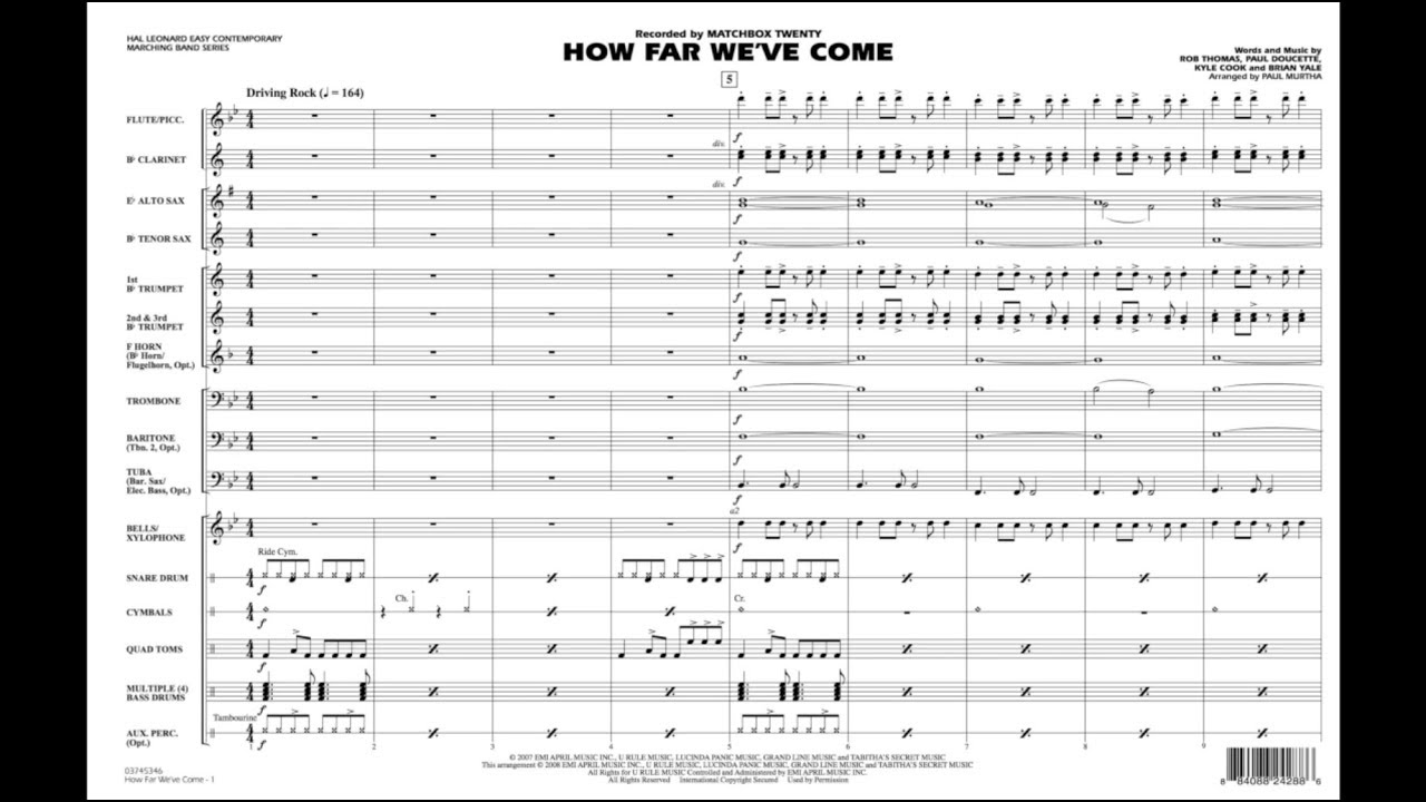 How Far We've Come arranged by Paul Murtha