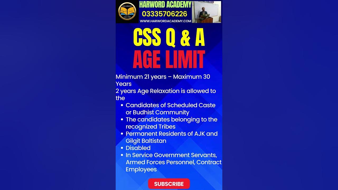 What Is Age Limit For CSS And Relaxation 03335706226 job what-is-age-limit-for-css-and-relaxation-03335706226-job