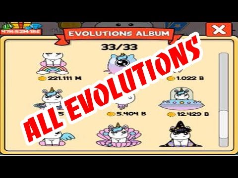 Unicorn Evolution - All Evolutions