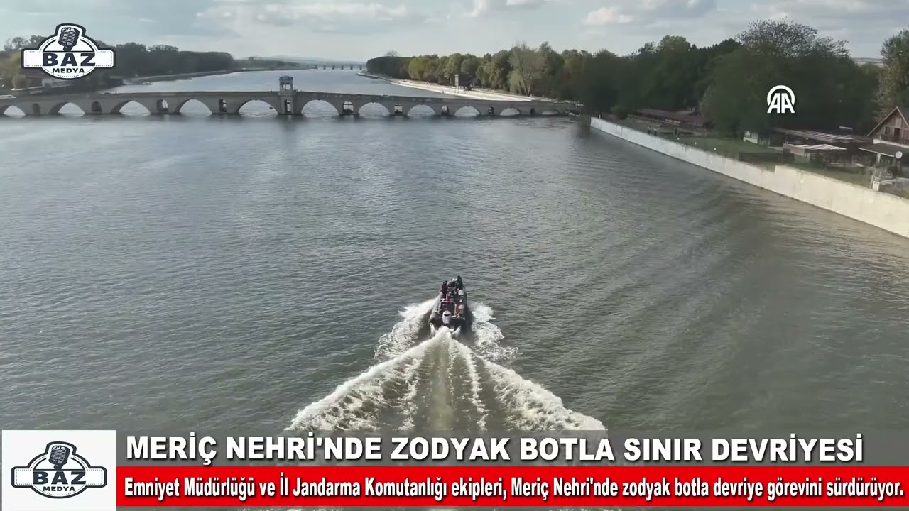 Meriç Nehri'nde zodyak botla sınır devriyesi