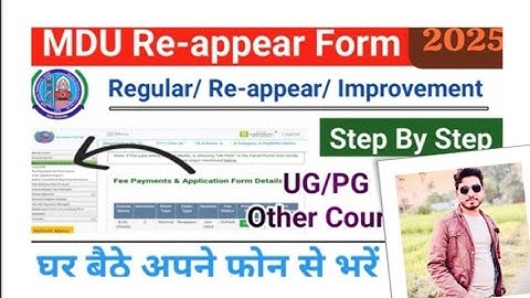 How to fill MDU REAPPEAR FORM 2025  ....... @timetostudy2020