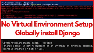 Globally Create Django Project || No Virtual Environment Setup || Globally install Django Project