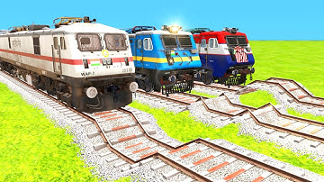 3 TRAINS FAST RUNNING ON MOST DANGEROUS RISKY RAILWAY TRACKS | Railroad Crossing | Trains Gaming