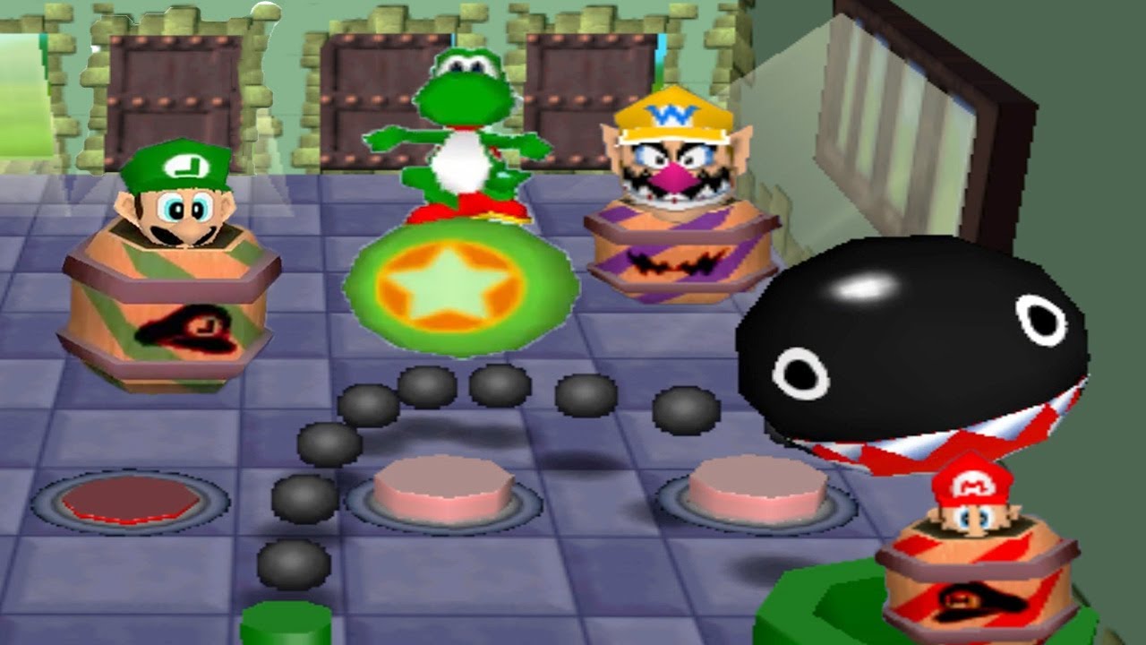 Mario Party 2 minigames battle - Luigi vs Mario vs Yoshi vs Wario