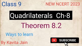 Class 9 Maths chapter -8 |  Quadrilaterals | Theorem 8.2 | 2023 |