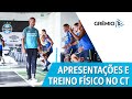 Apresentações e treino físico marcam tarde no CT Presidente Luiz Carvalho