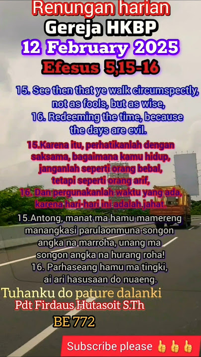 Download lagu Tuhanku do patiur dalanki.Pdt Firdaus Hutasoit STh#hkbp #hkbpkramatjati #renungan #saatteduh#shorts
