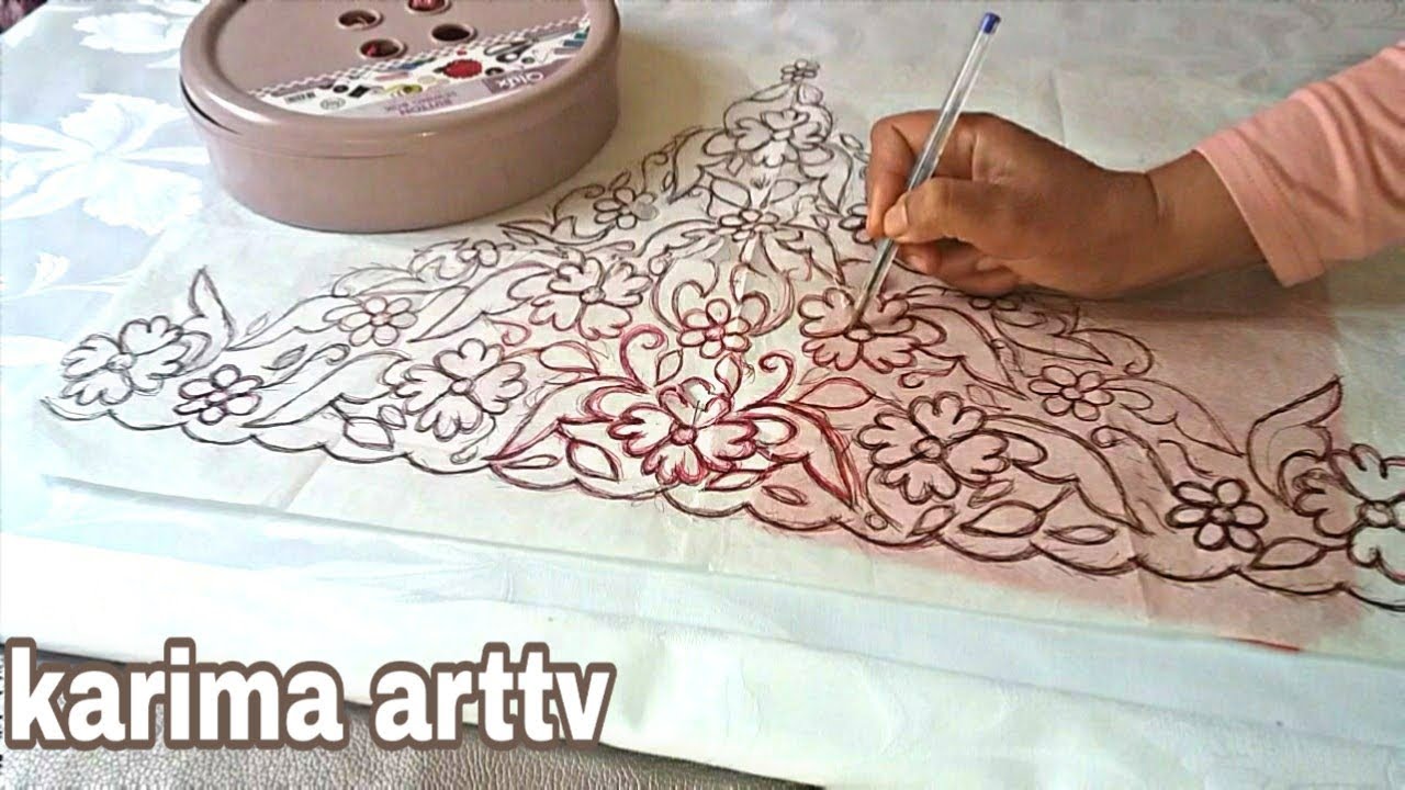 متتعرفيش ترشمي غطاء السرير .ليزار.مطروز بالرباطي .دخلي تعلمي دائما مع كريمة