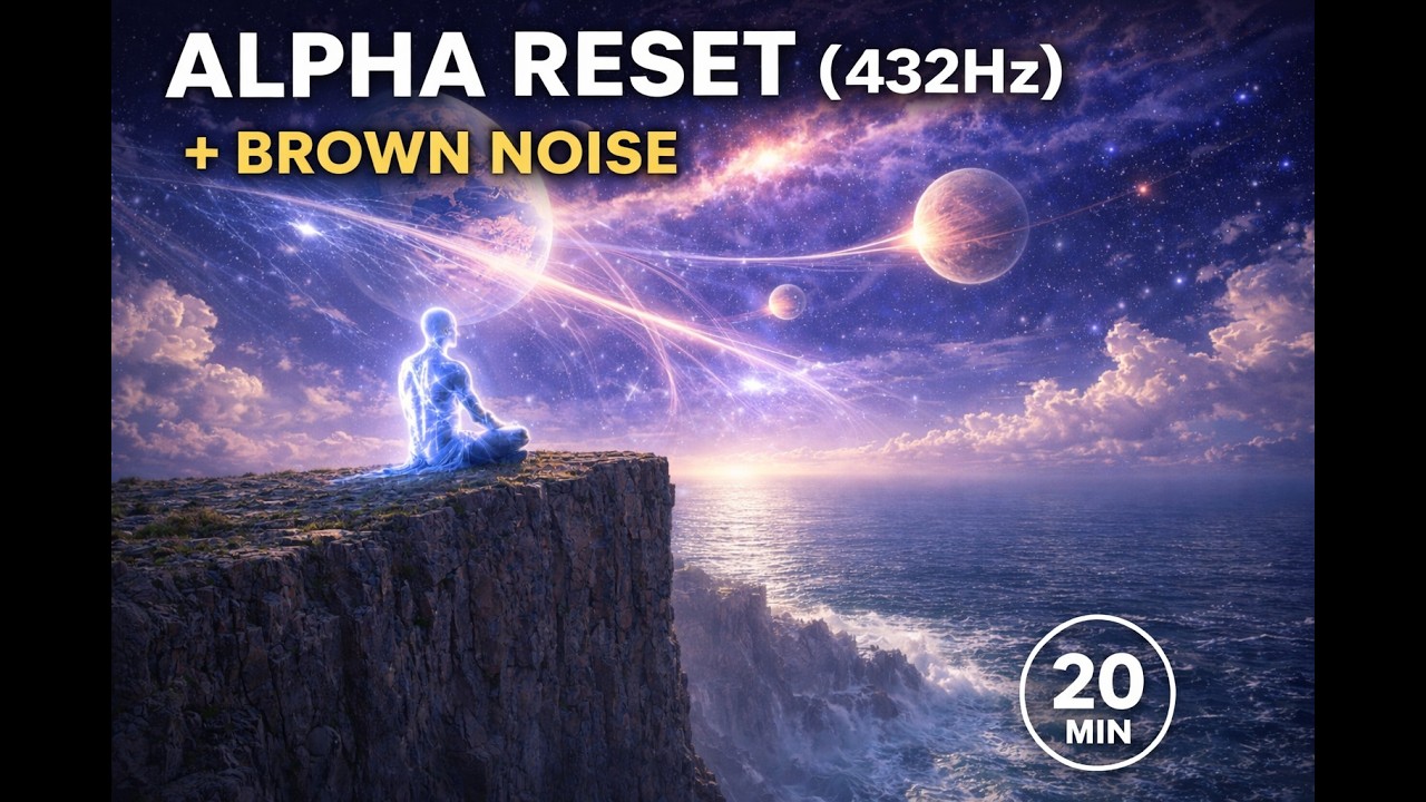 20 Min Alpha Reset (432Hz) + Brown Noise | Deep Calm #alphawaves # ...