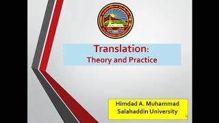Translation Module (Lesson Five-Translation Problems-Part 1)