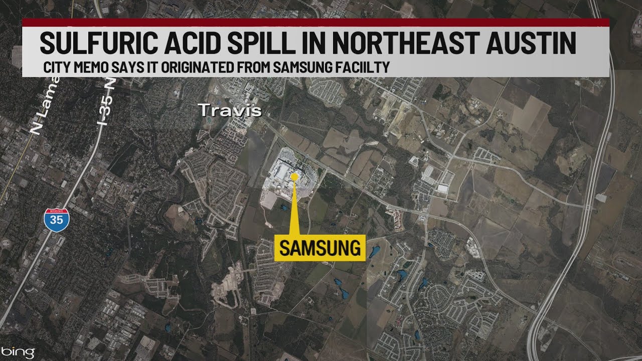 City of Austin says sulfuric acid spill originated from Samsung