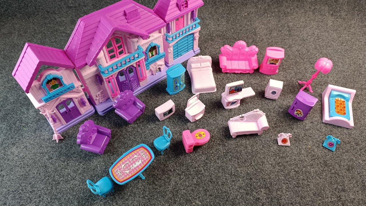 🏠 Big Dollhouse Playset Unboxing | Mini Furniture & Accessories