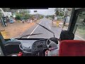 Volvo B8R manual gear aggressive and skilled driving with perfect steering controls in two lane road