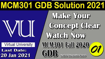 MCM301 GDB 1 Solution 2021 | MCM301 Fall 2020 | Virtual University | AM Knowledge Official