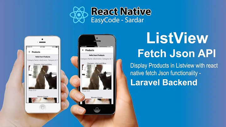 #2 React Native Listview || Fetch Products Json API || Mobile app development using React Native