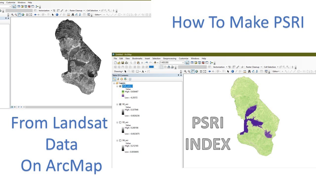 PSRI index With Landsat 5 Data ][ On ArcMap #arcgis - YouTube