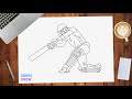 How to draw a cricket player