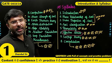 Lec 01 Introduction & Syllabus Discussion || Geotechnical Engineering || Soil Mechanics || GATE-2023