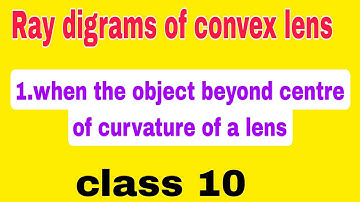ray diagram convex lens |when the object is beyond center of curvature| class10