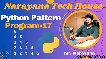 Python Pattern Programs|| Narayana Tech House||Mr. Narayana|| 9010607010