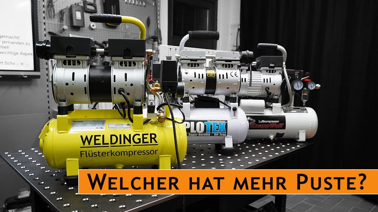 IMPLOTEX, WELDINGER, Knapp Wulf - welcher hat mehr Puste? | Flüsterkompressor  Vergleich TEST