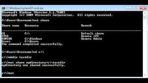 How to share folder from command line in Windows