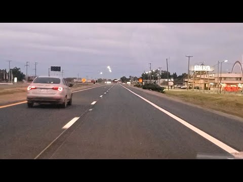Traveling by car on route number 2 towards the Atlantic coast. Buenos Aires province, Argentine.