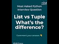 Most Asked Python Interview Question (List vs Tuple) - Question