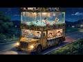 Road trip with family in the Mobile Home 🚐🌧️ on a rainy day ⛈ Ghibli - Style Video