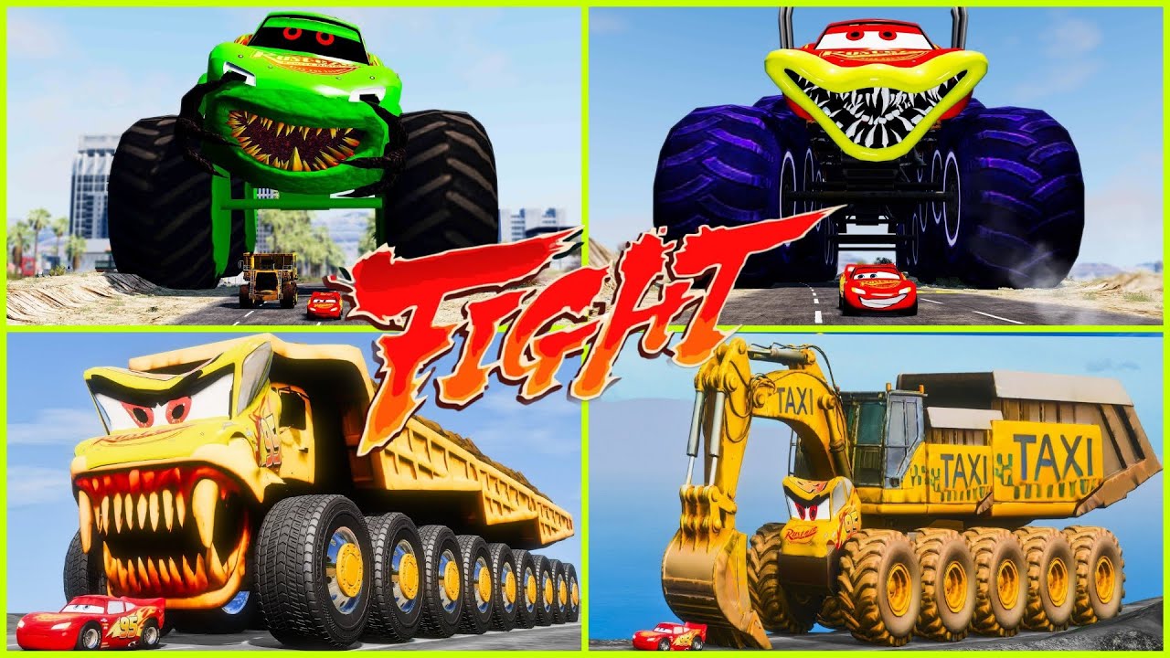 Lightning McQueen vs Giant Monsters! 🏎️💨 Eater Challenge & Epic Fight! 😱🔥 Can we win? 🏁