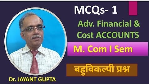 MCQs-1Rectification Entries M.Com.1 Sem Advanced Financial And Cost Accounting/B.Com. -1sem Adv.Ac