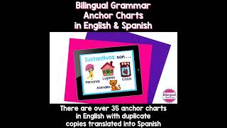 Details Bilingual Grammar Anchor Charts in English & Spanish Guide