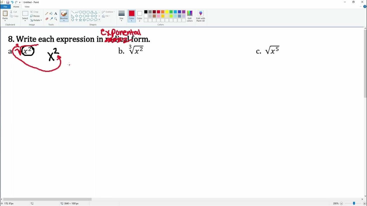 Write each expression in exponential form. Question 8 - YouTube