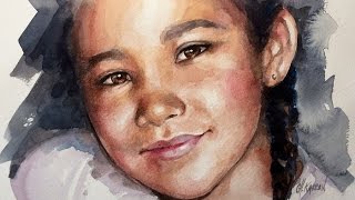 watercolor painting portrait face sketch karron demo watercolors ch getdrawings paintingvalley