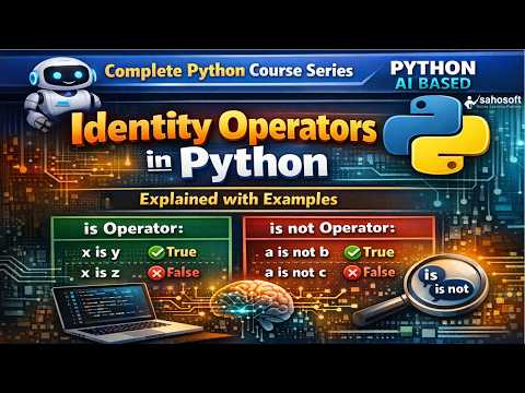 Identity Operators in Python 🔥 | is vs == Explained with Examples | Python AI based | Python course