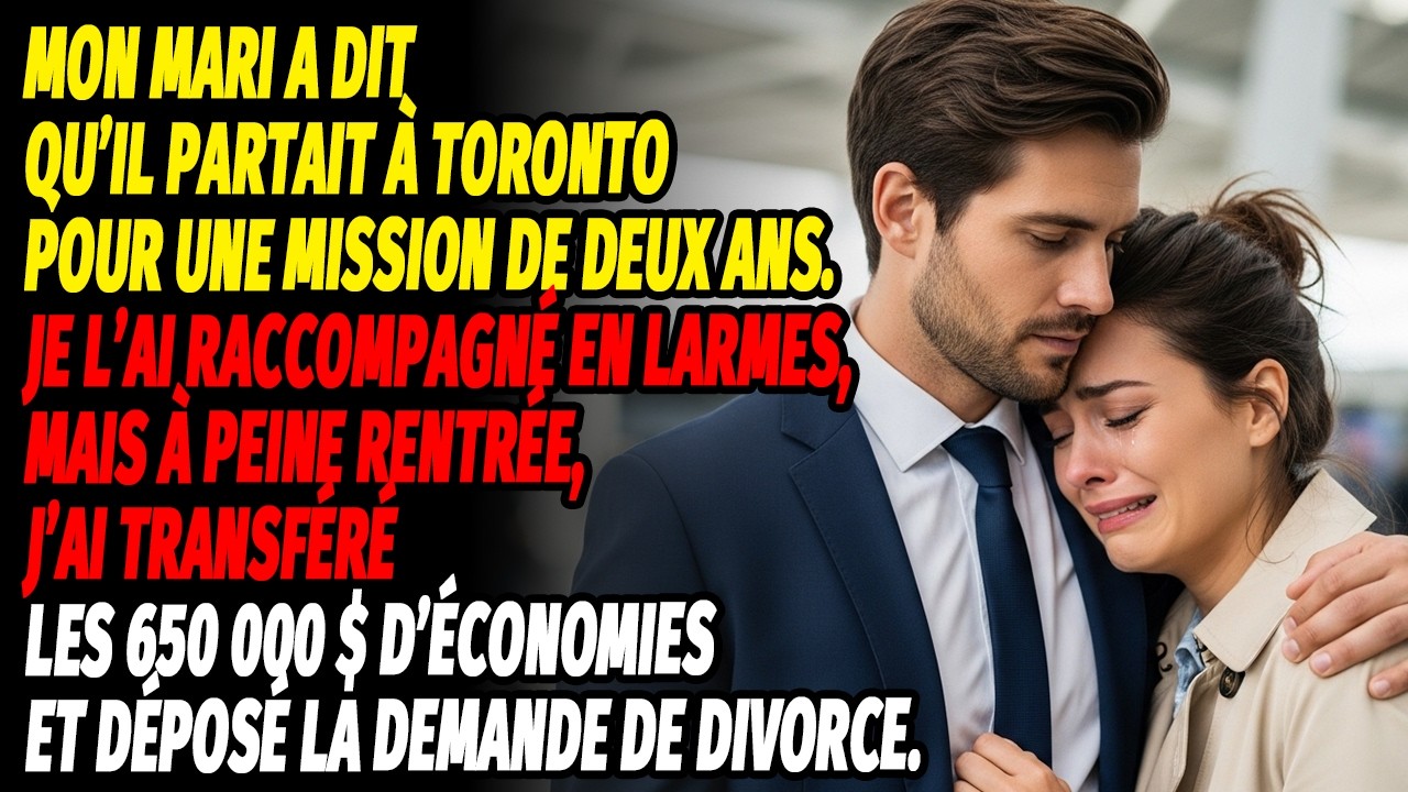 Mon mari est parti 2 ans. J’ai fait semblant de pleurer😢, pris 650 000 $💰 et demandé le divorce✍️