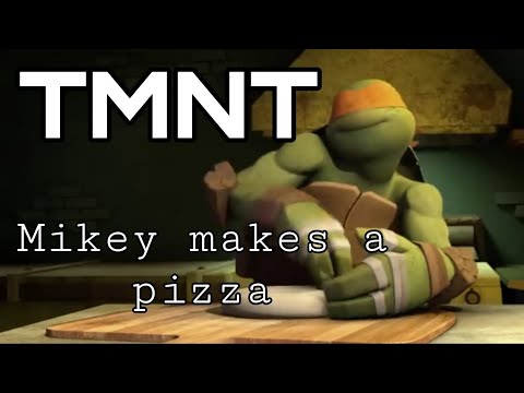 Mikey makes a pizza